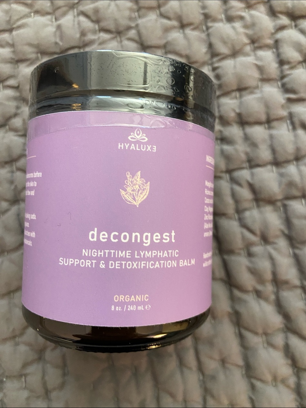 Hyaline Decongest Nighttime Lymphatic Support Balm - Purple with Black Lid